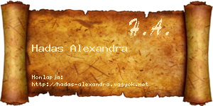 Hadas Alexandra névjegykártya